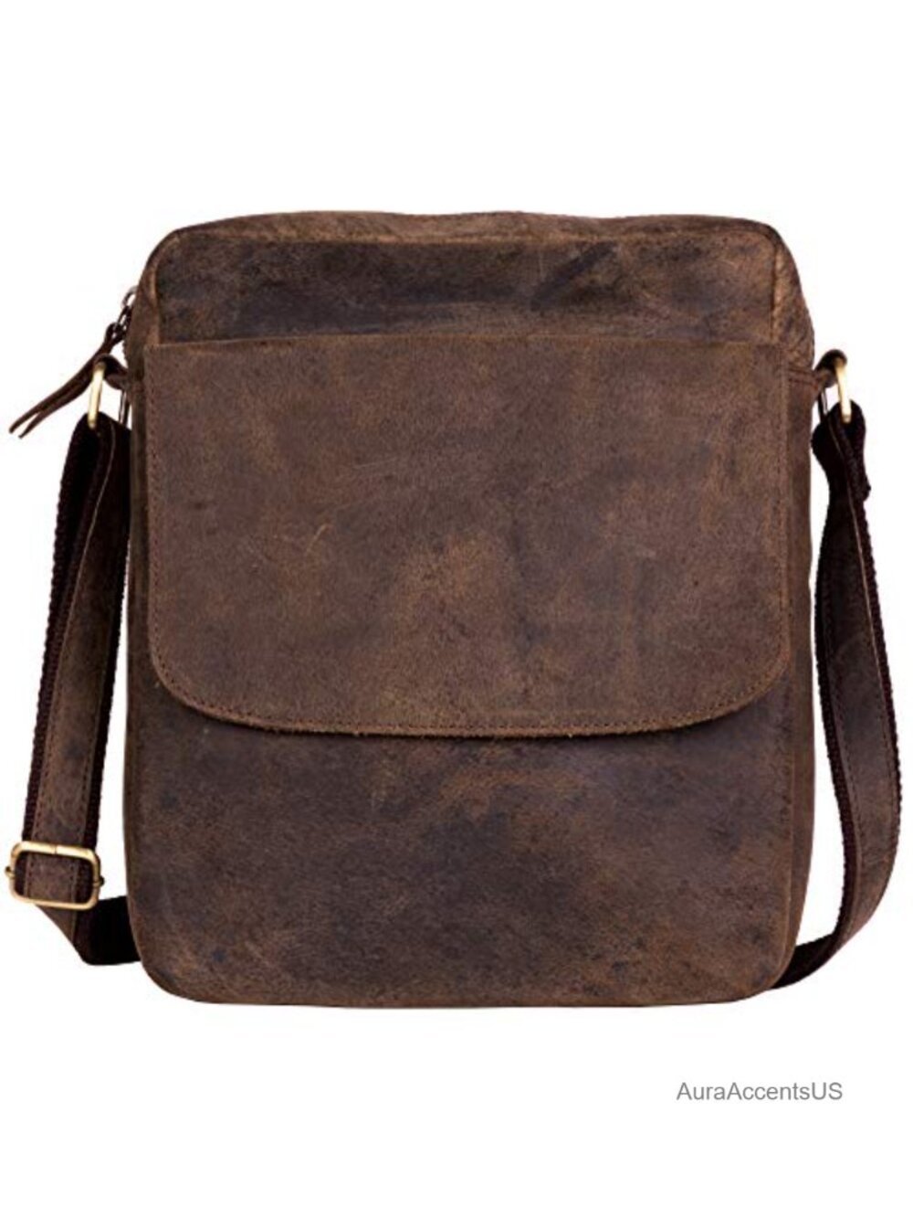 Leather Crossbody Messenger Bag 11 Inch Tablet Satchel